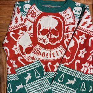 Ugly Holiday Sweater with Skull
